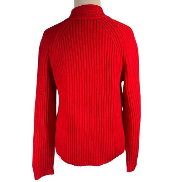Banana Republic Red Ribbed Mock Neck Sweater – Size Medium – Cotton Wool Blend - Picture 2 of 10